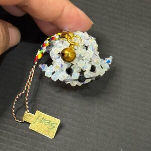 NWT Handmade Crystal Beaded Seal Charm with Swarovski Crystals